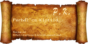 Perhócs Klotild névjegykártya